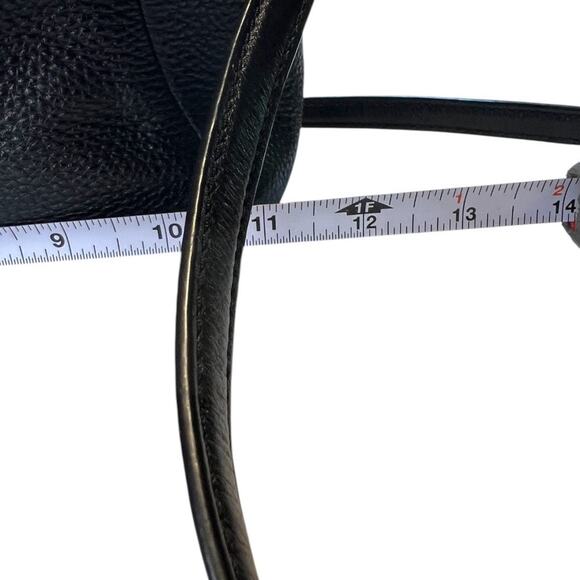 Coach Black Pebble Leather Zip Closure Double Handle Shoulder Crossbody Bags - Picture 11 of 13